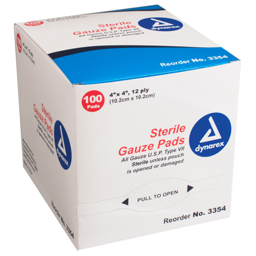 Gauze Sterile 4x4 12ply 1/100E/12TY/CS
