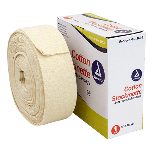 Cotton Stockinette 3" x 25yds 1rl/4bx/cs