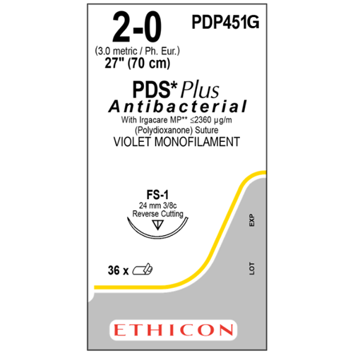 PDS Plus Violet 2/0 FS-1 12/box