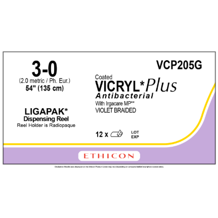 Vicryl Plus Violet  3/0 No Needle 12/bx