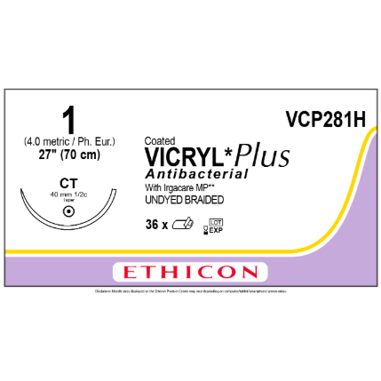 Vicryl Plus Undyed 1 CT 36/bx