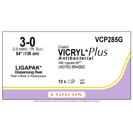 Vicryl Plus Undyed  3/0 No Needle 12/bx