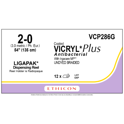 Vicryl Plus Undyed  2/0 No Needle 12/bx