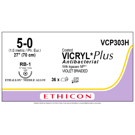 Vicryl Plus Violet 5/0 RB-1 36/bx