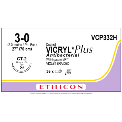 Vicryl Plus Violet 3/0 CT-2 36/bx