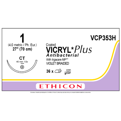 Vicryl Plus Violet 1 CT 36/bx
