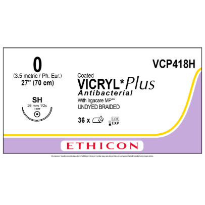 Vicryl Plus Undyed 0 SH 36/bx