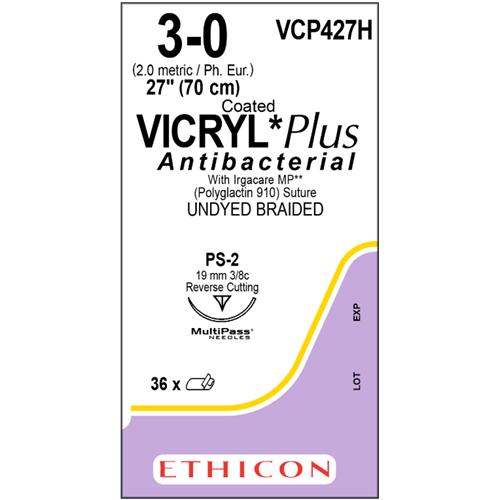 Vicryl Plus Undyed 3/0 PS-2 36/bx