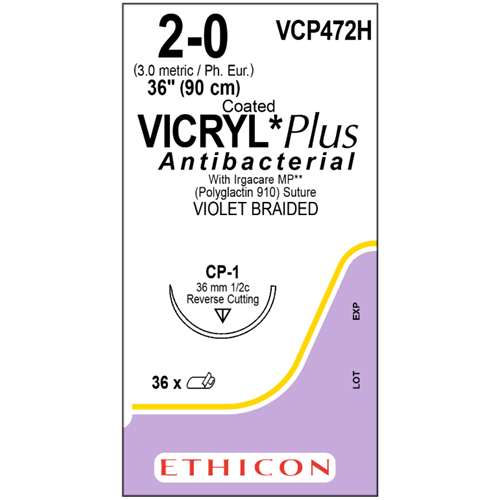 Vicryl Plus Violet 2/0 CP-1 36/bx