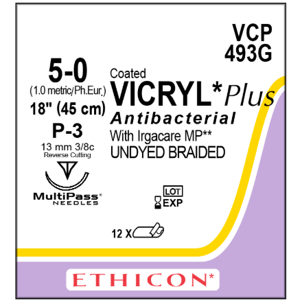 Vicryl Plus Undyed  5/0 P-3 12/BX