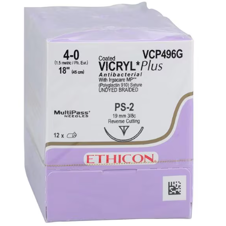 Vicryl Plus Undyed  4/0 PS-2 12/BX