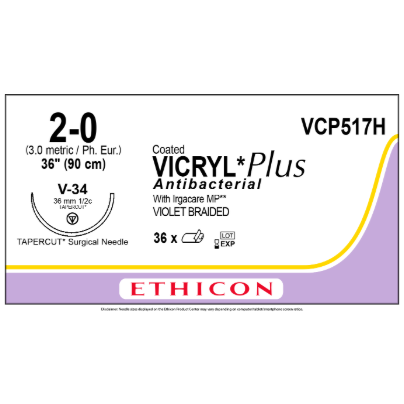 Vicryl Plus Violet  2/0 V-34 36/BX
