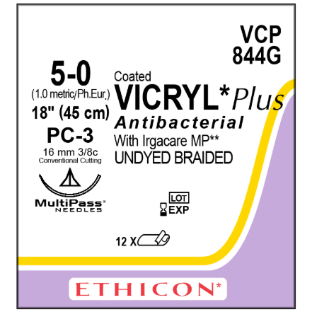 Vicryl Plus Undyed 5/0 PC-3 12/bx