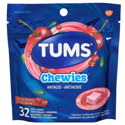 Tums Chewies Antacid Very Cherry 32/bag