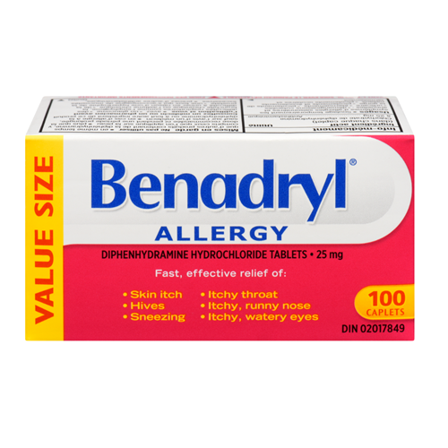 Benadryl Allergy Tablets 25mg 100/bx