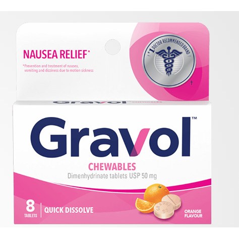 Gravol Adult Chewable 50mg 8/bx