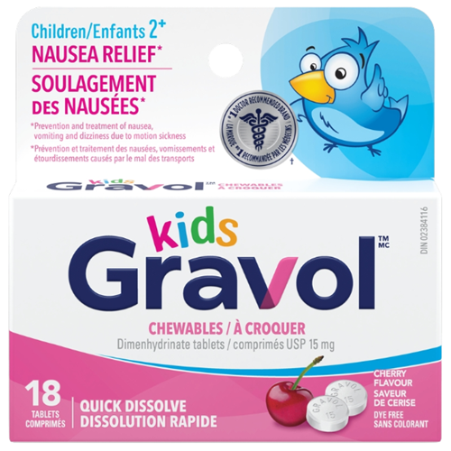 GRAVOL KIDS CHEWABLES 15mg 18/BX
