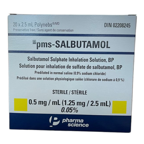 Salbutamol Nebule 0.5mg/ml 2.5ml 20/bx