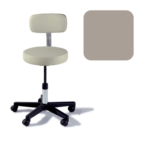 Adjustable Stool with Back Dark Linen