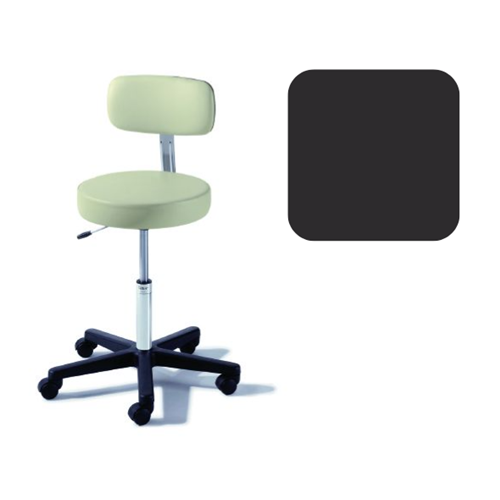 Air Lift Stool with Backrest Obsidian