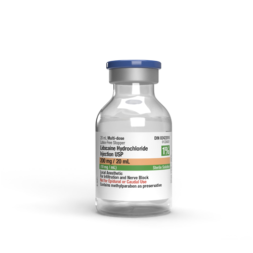 Lidocaine 1% Plain 20ml 10Vials/cs