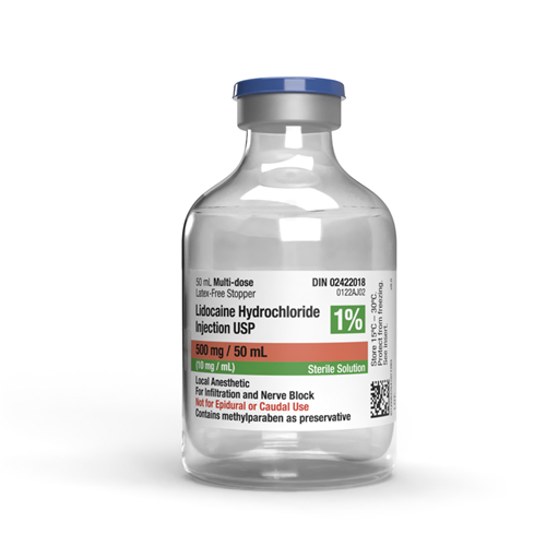 Lidocaine 1% Plain 50ml 10vials/case