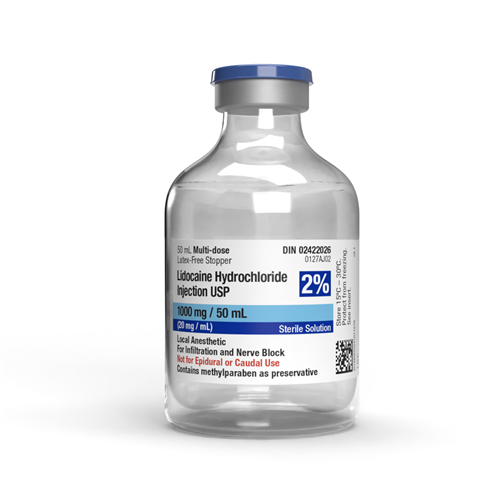 Lidocaine 2% Plain 50ml 10vials/cs