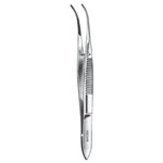 Eye Dressing Forcep Half Curved Serr 4"