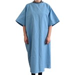Patient Cloth Gown Blue w/Ties 12ea/pack