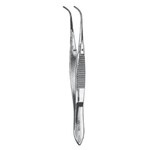 Eye Dressing Forcep Curved Serrated 4"