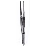 Eye Dressing Forcep Straight Serrated 4"