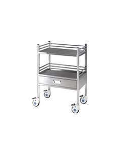 Stainless Steel Utility Cart With 2 Shelves & 1 Drawer