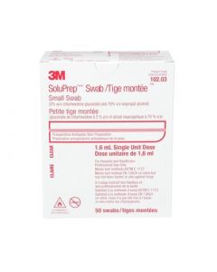 3M™ SoluPrep™ Small Swab (2% w/v chlorhexidine gluconate and 70% v/v isopropyl alcohol) Clear