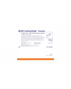 BD SafetyGlide™ insulin syringe 3/10mL 8mm x 29G U-100